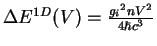 $\Delta E^{1D}(V) = \frac{{g_{i}}^2 nV^2}{4\hbar c^3}$