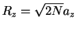 $R_z = \sqrt{2N}a_z$